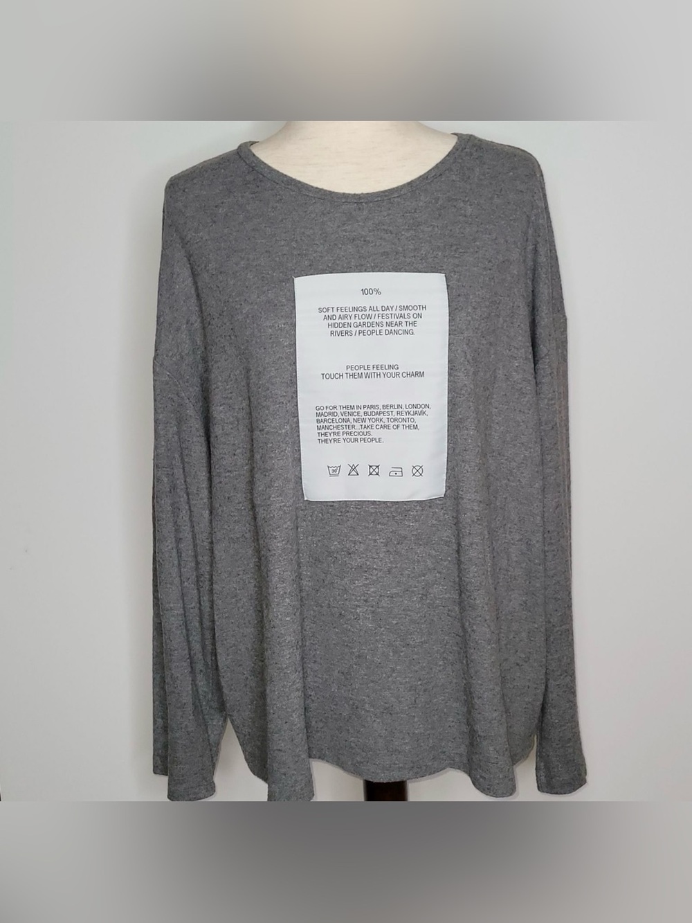 Zara Woman Graphic Long Sleeve Tee Large